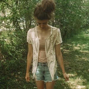 Cream lace cardigan